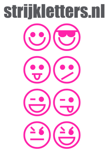 Vel Strijkletters Smiley 1 Glow in the Dark Roze - afb. 1