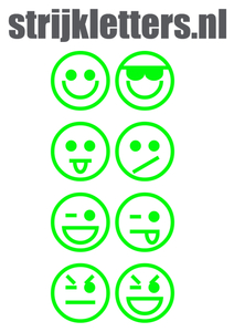 Vel Strijkletters Smiley 1 Glow in the Dark Groen - afb. 1