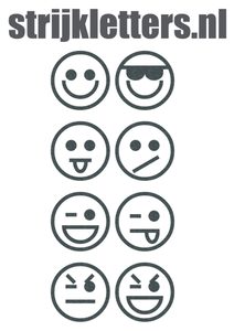 Vel Strijkletters Smiley 1 Glitter Grey Glitter 459 - afb. 1
