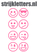 Vel Strijkletters Smiley 1 Glitter Neon roze Glitter - afb. 1