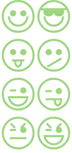 Vel Strijkletters Smiley 1 Glitter Neon Groen Glitter - afb. 2