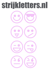 Vel Strijkletters Smiley 1 Glitter Neon Purple 480 - afb. 1