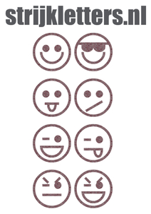 Vel Strijkletters Smiley 1 Glitter Rose Gold Glitter 486 - afb. 1