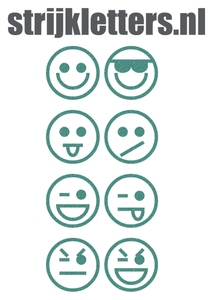 Vel Strijkletters Smiley 1 Glitter Jade Glitter 482 - afb. 1