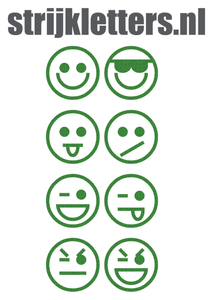 Vel Strijkletters Smiley 1 Glitter Green Glitter 455 - afb. 1