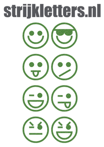 Vel Strijkletters Smiley 1 Glitter Light Green Glitter 483 - afb. 1