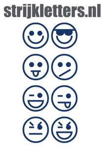 Vel Strijkletters Smiley 1 Glitter Navy Blue Glitter 423 - afb. 1