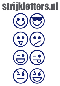 Vel Strijkletters Smiley 1 Glitter Royal Blue Glitter 489 - afb. 1