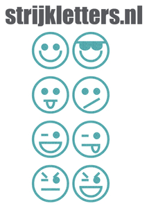 Vel Strijkletters Smiley 1 Glitter Sky Bleu Glitter 445 - afb. 1