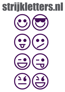 Vel Strijkletters Smiley 1 Glitter Purple Glitter 424 - afb. 1