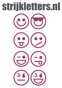 Vel Strijkletters Smiley 1 Glitter Pink Glitter 457 - afb. 1