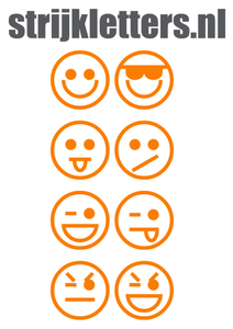 Vel Strijkletters Smiley 1 Glow in the Dark Oranje - afb. 1