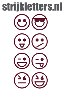 Vel Strijkletters Smiley 1 Glitter Burgundy  Glitter 422 - afb. 1