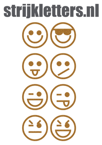 Vel Strijkletters Smiley 1 Glitter Dark Gold 429 - afb. 1