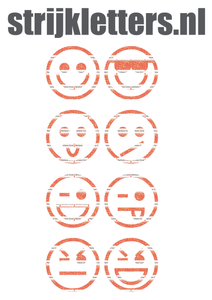 Vel Strijkletters Smiley 1 Glitter Rainbow Coral Glitter ST - afb. 1