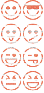 Vel Strijkletters Smiley 1 Glitter Rainbow Coral Glitter ST - afb. 2