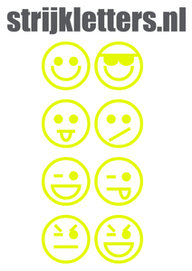 Vel Strijkletters Smiley 1 Glow in the Darg Geel - afb. 1
