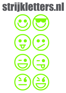 Vel Strijkletters Smiley 1 Metallics Lime Metallic - afb. 1