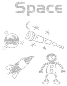 Vel Strijkletters Space Glitter Silver 450 - afb. 2