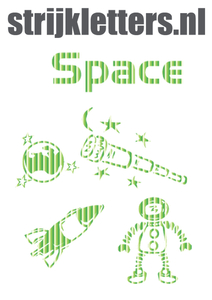 Vel Strijkletters Space Mirror Groen - afb. 1