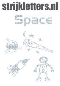 Vel Strijkletters Space Design Metaalpop - afb. 1