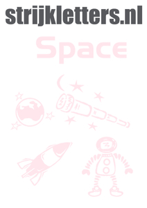 Vel Strijkletters Space Flex Pastel Roze - afb. 1