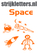 Vel Strijkletters Space Flock Oranje - afb. 1
