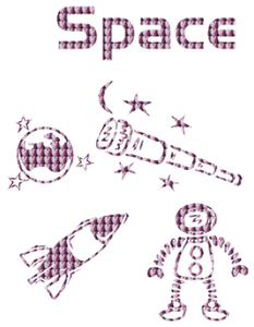 Vel Strijkletters Space Holografische Roze - afb. 2