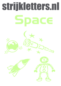 Vel Strijkletters Space Glow in the Dark - afb. 1