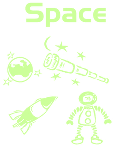 Vel Strijkletters Space Glow in the Dark - afb. 2
