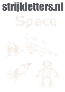 Vel Strijkletters Space Glitter Wit - afb. 1