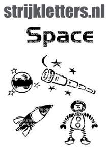 Vel Strijkletters Space Flex BORSTLOGO - afb. 1