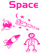 Vel Strijkletters Space Glow in the Dark Roze - afb. 2