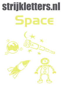 Vel Strijkletters Space Glitter Neon Yellow Glitter 446 - afb. 1