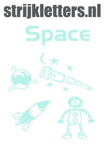 Vel Strijkletters Space Glitter Neon Bleu Glitter 480 - afb. 1