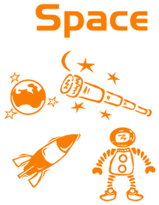 Vel Strijkletters Space Glow in the Dark Oranje - afb. 2