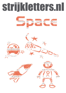 Vel Strijkletters Space Glitter Rainbow Coral Glitter ST - afb. 1