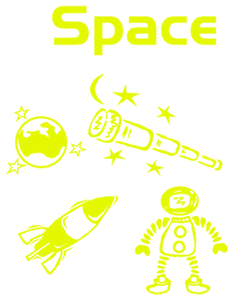 Vel Strijkletters Space Glow in the Darg Geel - afb. 2