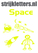 Vel Strijkletters Space Glow in the Darg Geel - afb. 1