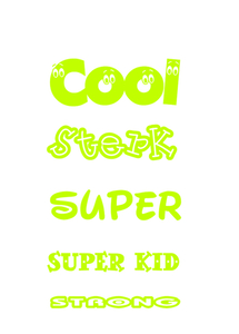 Vel Strijkletters Sterk Flock Neon Geel - afb. 2