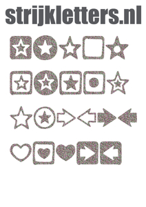 Vel Strijkletters Sterren Glitter Regenboog Multicolor 453 - afb. 1