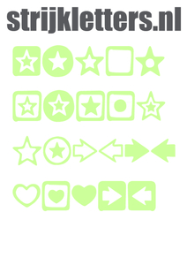 Vel Strijkletters Sterren Glow in the Dark - afb. 1