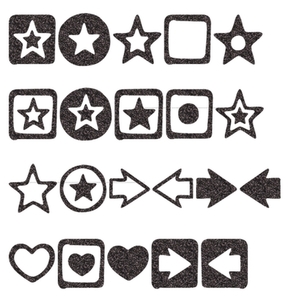 Vel Strijkletters Sterren Glitter Black Glitter 458 - afb. 2