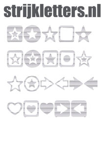 Vel Strijkletters Sterren Glitter Rainbow White 488 - afb. 1