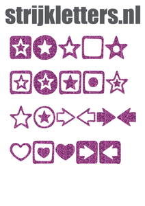 Vel Strijkletters Sterren Glitter Lavender 428 - afb. 1