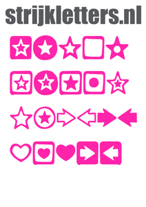 Vel Strijkletters Sterren Glow in the Dark Roze - afb. 1