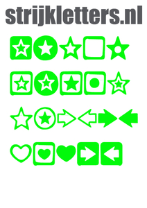 Vel Strijkletters Sterren Glow in the Dark Groen - afb. 1