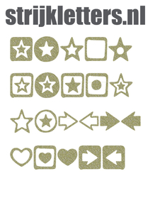 Vel Strijkletters Sterren Glitter Champagne Glitter 490 - afb. 1