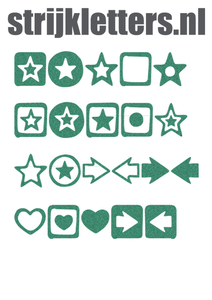 Vel Strijkletters Sterren Glitter Emerald Glitter 427 - afb. 1