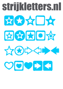 Vel Strijkletters Sterren Glow in the Dark Blauw - afb. 1